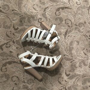 Elegant White Strappy Heeled Sandals